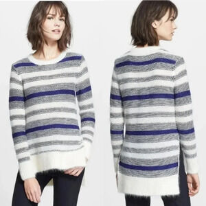 Rebecca Taylor Wool Mohair Alpaca Blend Striped Tunic Knit Sweater Size M